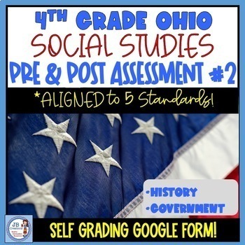 Preview of 4th Grade Ohio Social Studies Revolution & Government Pre/Post Assessment #2
