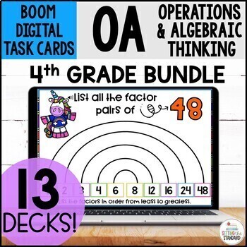 Preview of 4th Grade Operations and Algebraic Thinking Math Boom Card Bundle
