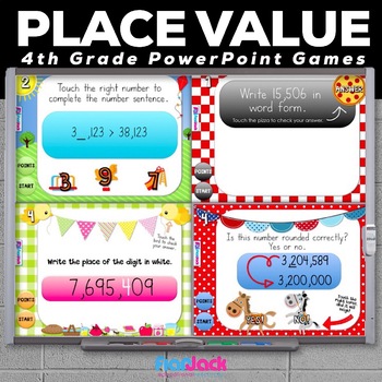 Preview of 4th Grade PLACE VALUE PowerPoint Games Bundle