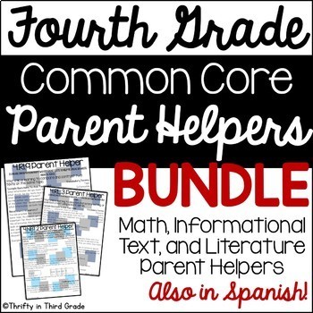 Preview of 4th Grade Parent Handouts Bundle Common Core Parent Helpers