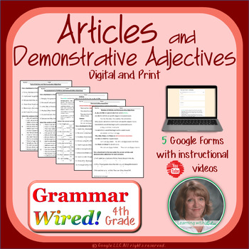 Preview of 4th Grade Part 22 Articles and Demonstrative Adjectives