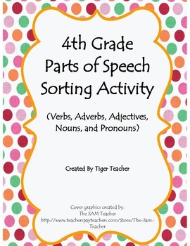 Preview of 4th Grade Parts of Speech Sorting Activity