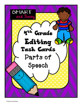 Preview of 4th Grade Parts of Speech Task Cards TEKS/ STAAR Aligned QR Codes