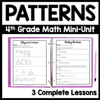 4th grade patterns 3 day mini unit number patterns