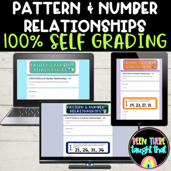 Preview of 4th Grade Patterns and Number Relationships SELF GRADING Quizzes