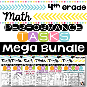 Preview of 4th Grade Performance Tasks MEGA BUNDLE FOR ALL YEAR Math Review Printables