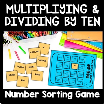 Preview of 4th Grade Multiplying by 10 Activity, Intro to Powers of 10 Game, Math Center