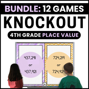 Preview of 4th Grade Place Value Games Bundle - Math Review Games - Math Test Prep