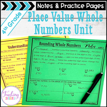 Preview of 4th Grade Place Value Guided Notes & Worksheets