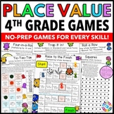 4th Grade Place Value Math Center Games - Comparing Number