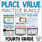 4th Grade Place Value Number Sense Review Practice BUNDLE