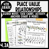 4th Grade Place Value Relationships Activities: Notes, Act