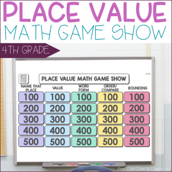 Preview of 4th Grade Place Value, Rounding, Comparing Ordering Numbers Review Game Show