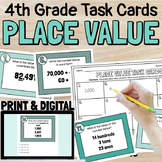 4th Grade Place Value Task Cards with Base Ten, Comparing 