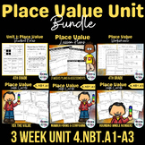 4th Grade Place Value Unit BUNDLE | 4.NBT.A1-A3 3 Week Les