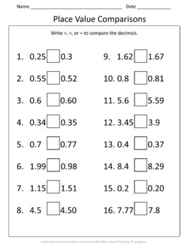 4th Grade Place Value Worksheet Practice Set | TpT