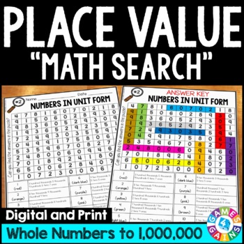 Preview of 4th Grade Place Value Worksheets Review Practice Rounding, Comparing Numbers