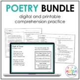 4th Grade Poetry Comprehension Activities Bundle | Digital