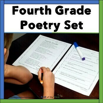 4th Grade Poetry Set - Simple Poems - Figurative Language - Elements of ...