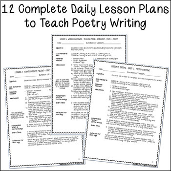 poetry lesson plans 4th grade pdf