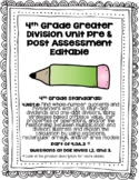 4th Grade Pre/Post Assessment: Greater Division Unit 4.NBT