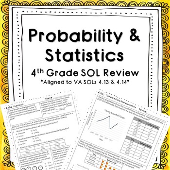 Preview of 4th Grade Probability and Statistics SOL Review