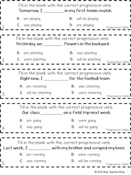 4th grade progressive verb tense game i can grammar games tpt