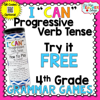 Preview of 4th Grade Progressive Verb Tense Game | I CAN Grammar Games
