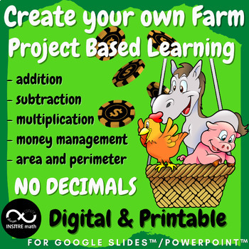 Preview of 4th Grade Project Based Learning CREATE FARM PBL Math Enrichment Summer Activity