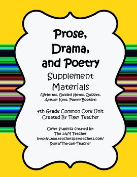Preview of 4th Grade Prose, Drama, Poetry Supplement Pack