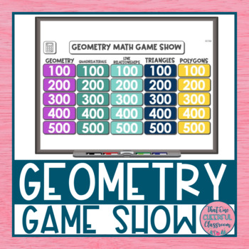 Preview of 4th Grade Quadrilaterals Polygons Triangles Lines Geometry Math Review Game Show