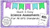 4th Grade Quick and Easy Science Assessments