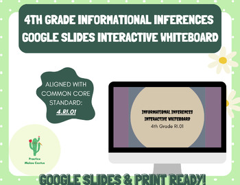 Preview of 4th Grade RI.01 Informational Inferences Interactive Whiteboard & Passage