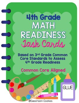 Preview of 4th Grade Readiness Math Task Cards (Common Core Aligned)