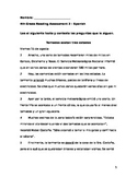4th Grade Reading Assessment 2 – Spanish