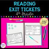 4th Grade Reading Comprehension Exit Tickets - Literature 