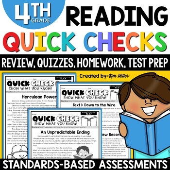 Preview of 4th Grade Reading Comprehension Passages & Questions Worksheets Review Test Prep