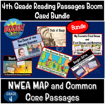 Preview of 4th Grade Reading Comprehension Passages and Questions Boom Cards