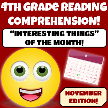 Preview of 4th Grade Reading Comprehension Passages and Questions  November Fall Autumn