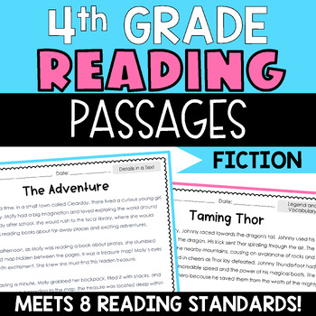 Preview of 4th Grade Reading Comprehension Passages and Questions Worksheets Activities