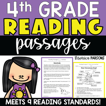 Preview of 4th Grade Reading Comprehension Passages and Questions Worksheets
