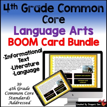 Preview of 4th Grade Language Arts  Boom Card Bundle