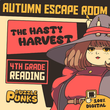 Preview of 4th Grade Reading Comprehension Escape Room | Digital | Fall, Autumn, Halloween