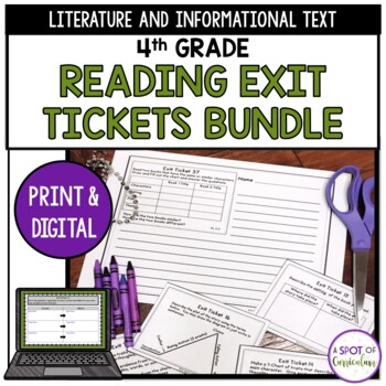 Preview of 4th Grade Reading Exit Tickets Bundle - Literature and Informational Text