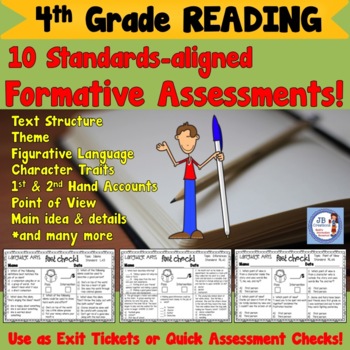 Preview of 4th Grade Reading FORMATIVE ASSESSMENT Exit Tickets