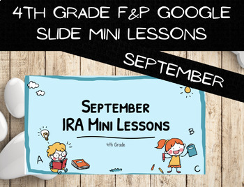 Preview of 4th Grade Reading GOOGLE SLIDE Mini Lessons: September