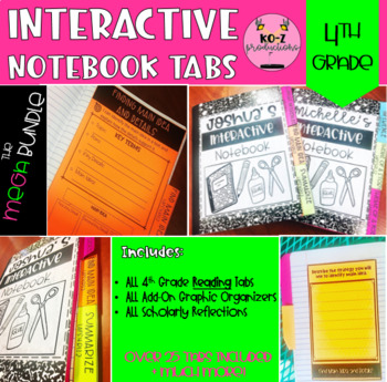 Preview of 4th Grade Reading Interactive Notebook MEGA Bundle + Digital Notebook Version