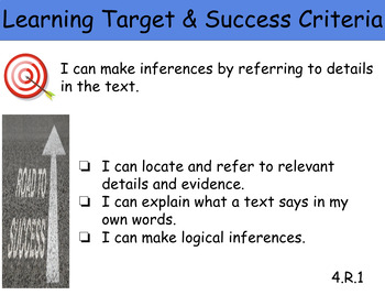 Preview of 4th Grade Reading & Math Learning Targets and Success Criteria