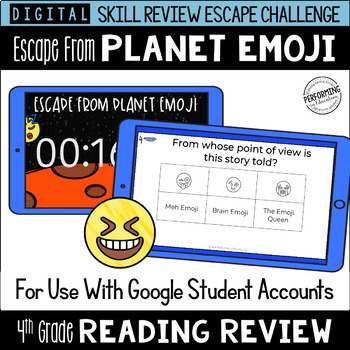 Preview of 4th Grade Reading Review Game | Digital Escape Room | Google Distance Learning