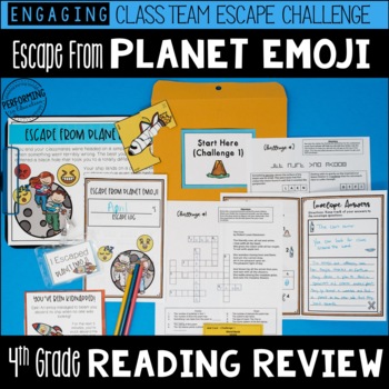 Preview of 4th Grade Reading Review Game | ELA End of the Year Escape Room Activity